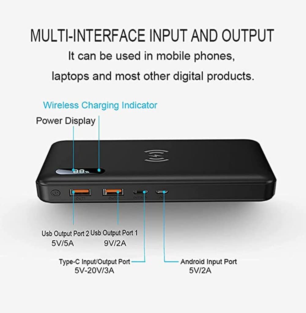 Wireless Power Bank Fast Charging - Black