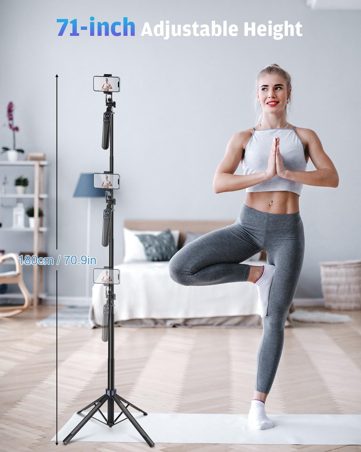 Phone Tripod with 2 LED Fill Lights & Removable Remote