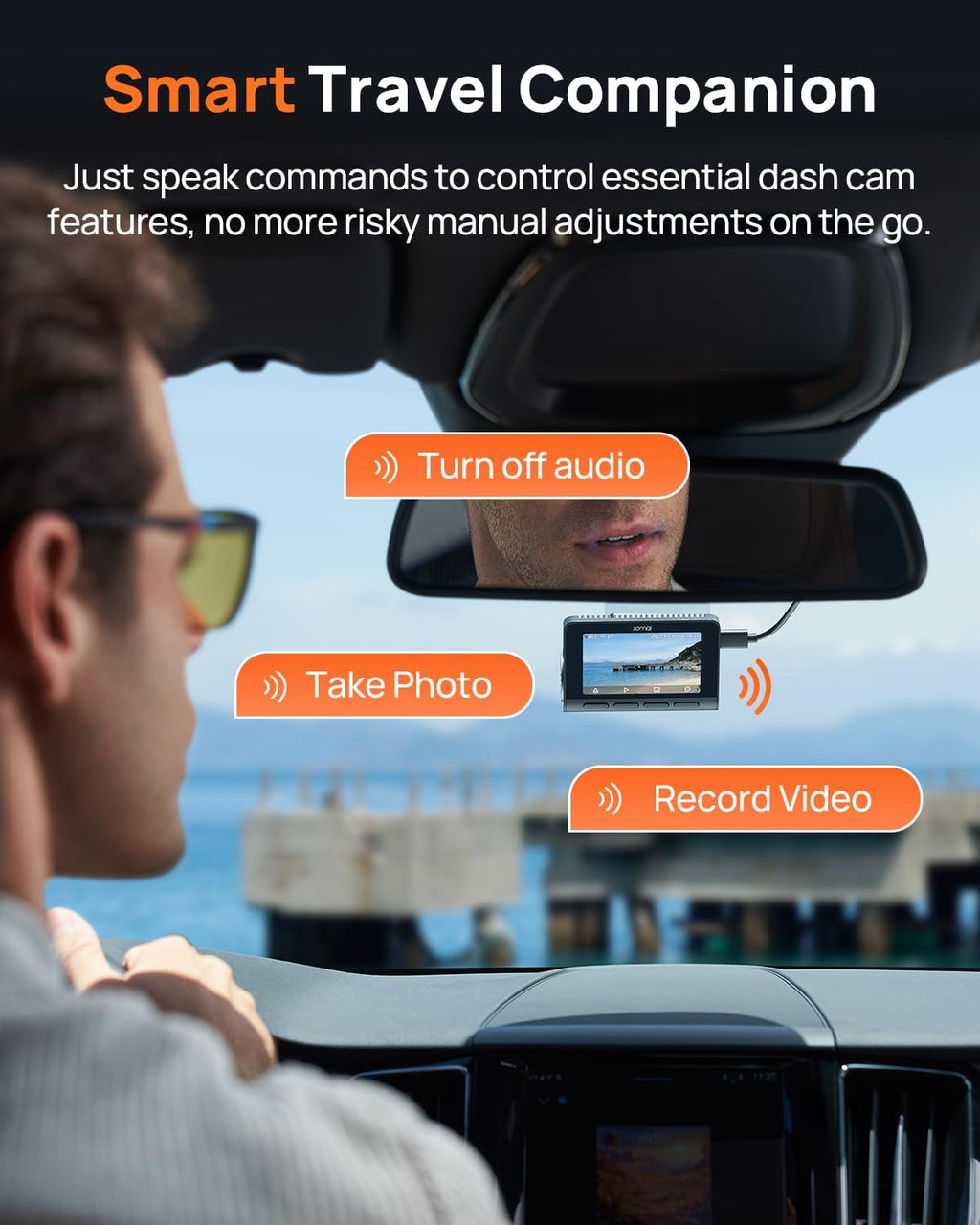 Dual Dash Cam Car Front Rear with GPS  and WiFi