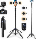 Phone Tripod with 2 LED Fill Lights & Removable Remote